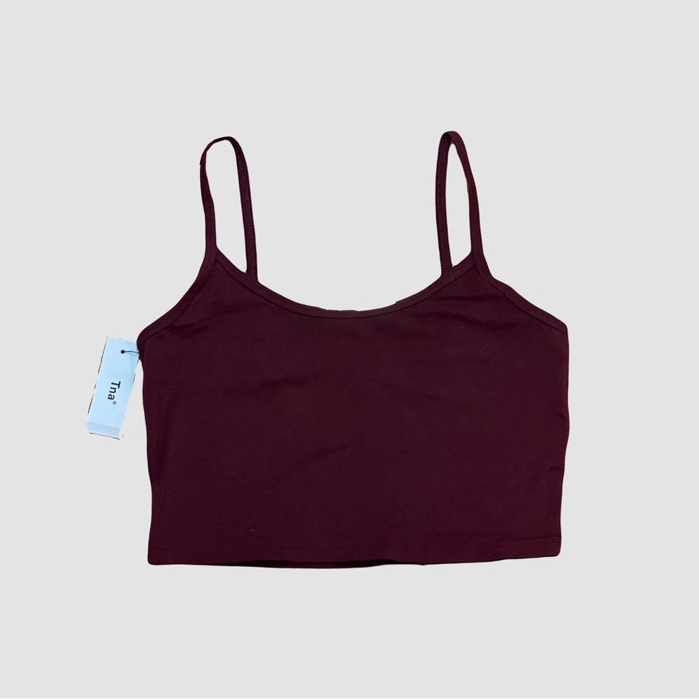 aritzia tna dark red cami tank top